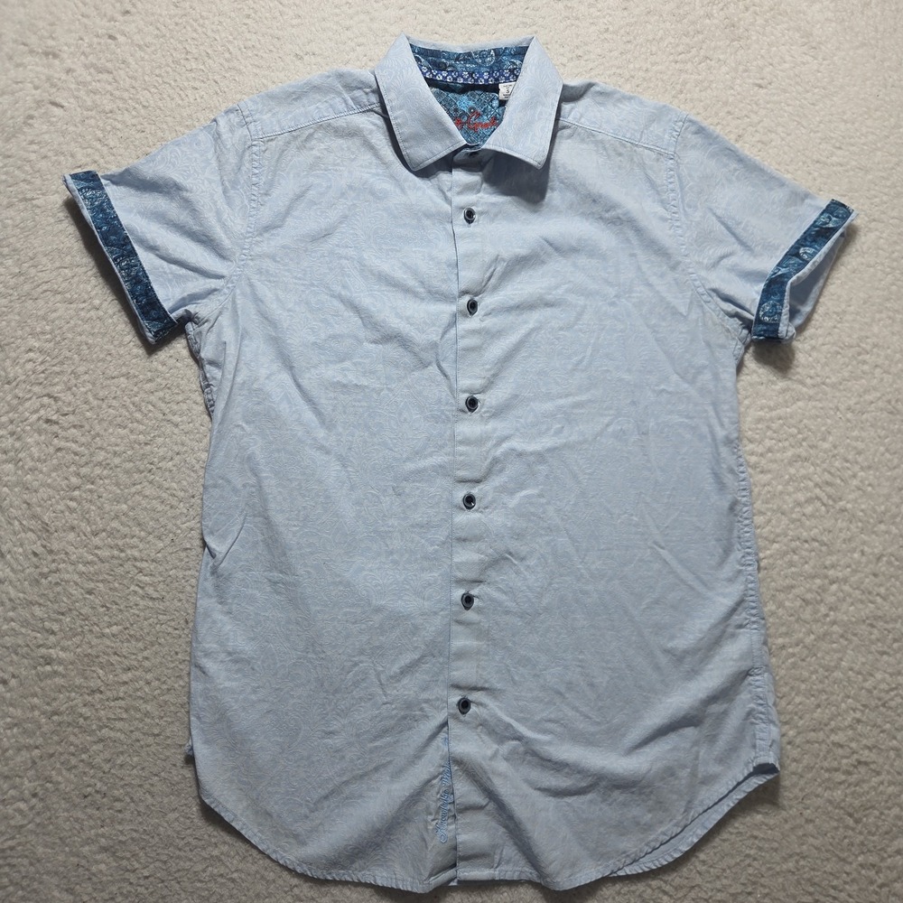 Robert Graham Blue Paisley Button Up Shirt Mens Size Small Classic Fit - Picture 1 of 9